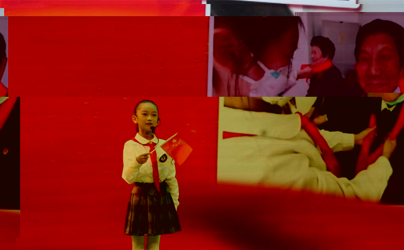 長春街小學李婧甯講述抗美援朝老英雄的故事。何曉剛攝 長春街小學李婧甯講述抗美援朝老英雄的故事。何曉剛攝